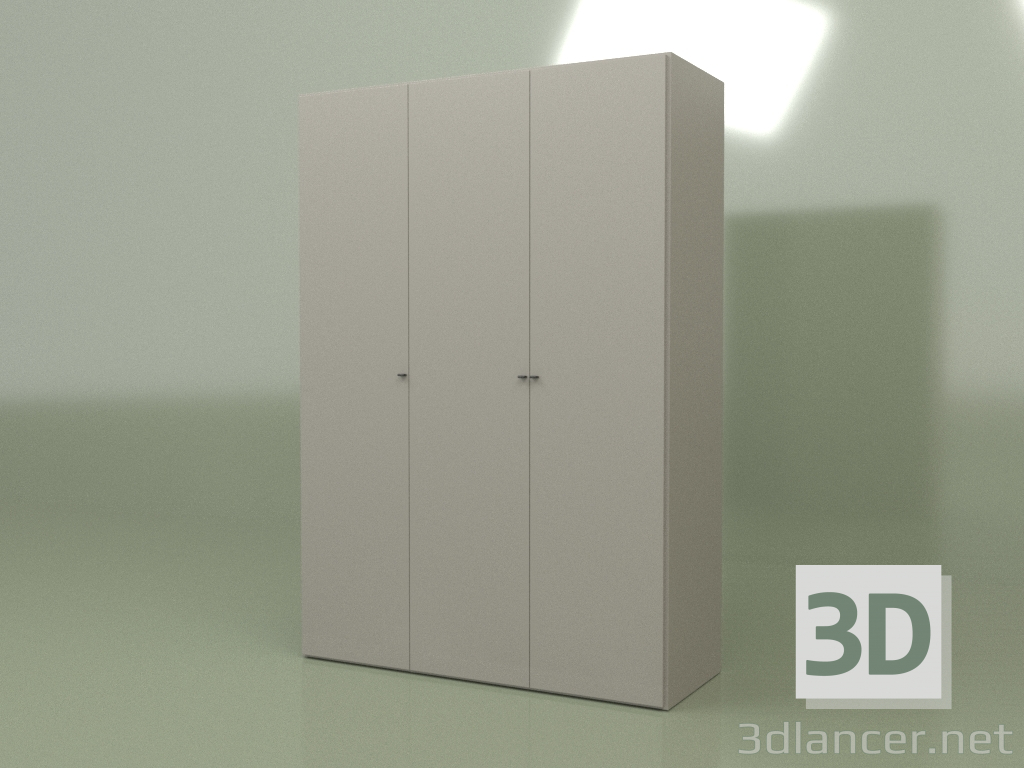 3D Modell Kleiderschrank 3 Türen Lf 130 (grau) - Vorschau