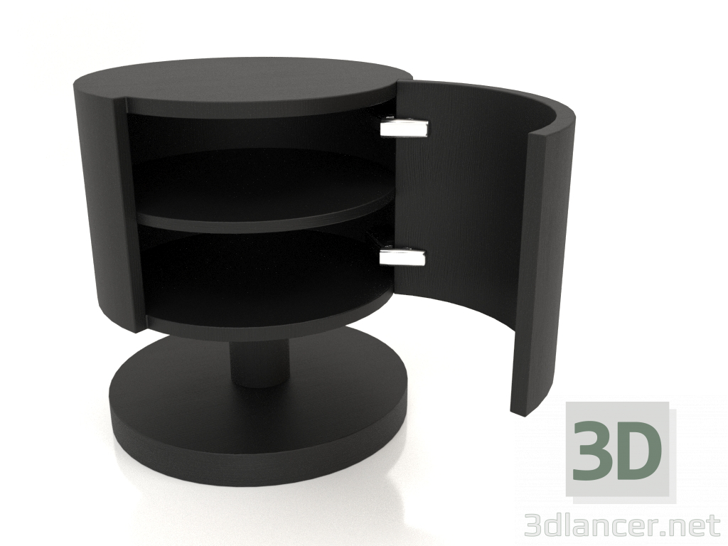 3d model Mesita de noche con puerta abierta TM 08 (D=450x500, madera negra) - vista previa