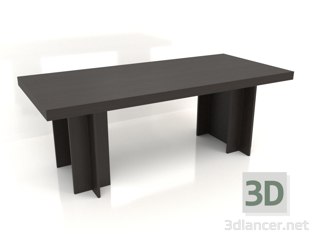 modello 3D Tavolo da pranzo DT 14 (2200x1000x796, legno marrone scuro) - anteprima