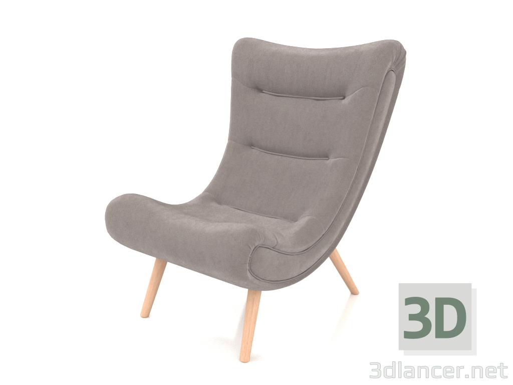 modello 3D Poltrona Dolce Vita (grigio-beige - naturale) - anteprima