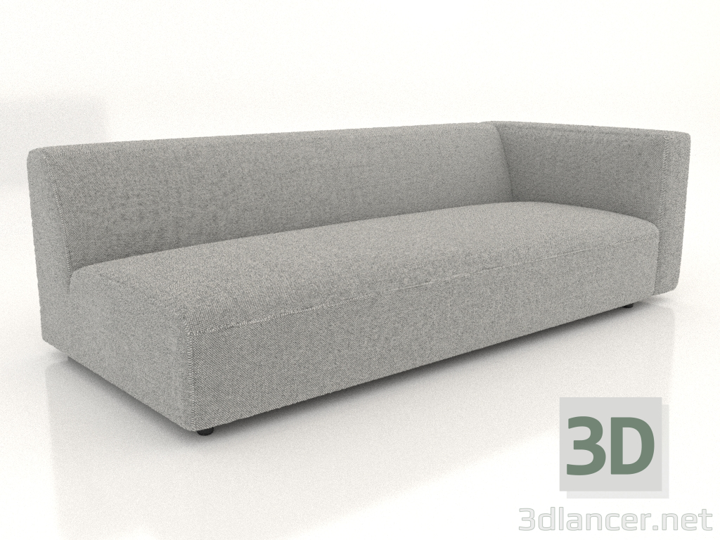 3D modeli 2 kişilik kanepe modülü (XL) 223x100 sağda kolçaklı - önizleme