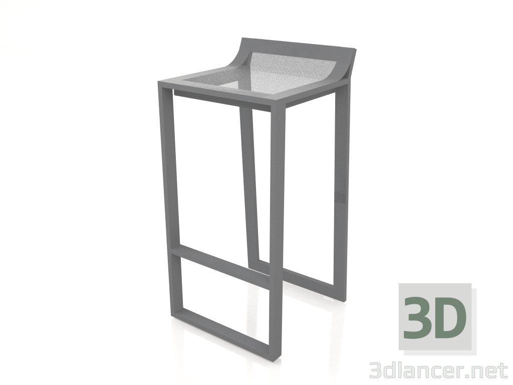 Modelo 3d Banqueta alta com encosto baixo (Antracite) - preview