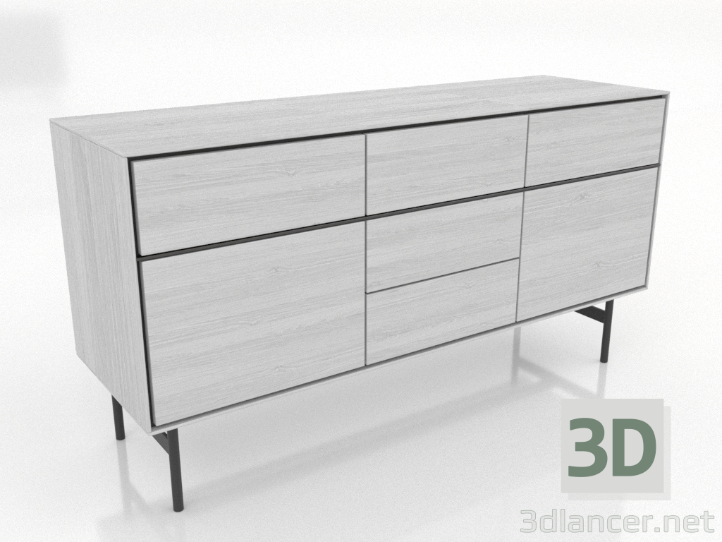 modello 3D Armadio 2 1600x500 mm (bianco RAL 9010) - anteprima