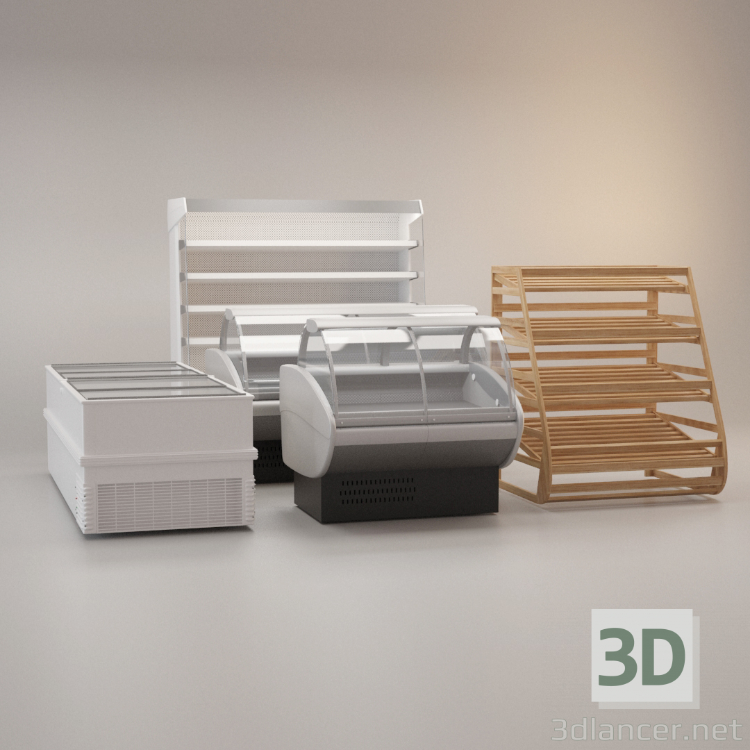 3d model Counters, refrigerators - preview