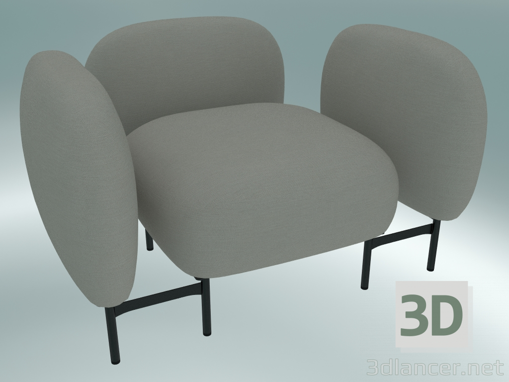 3d model Sistema de asiento modular Isole (NN1, asiento con respaldo bajo, ambos reposabrazos) - vista previa