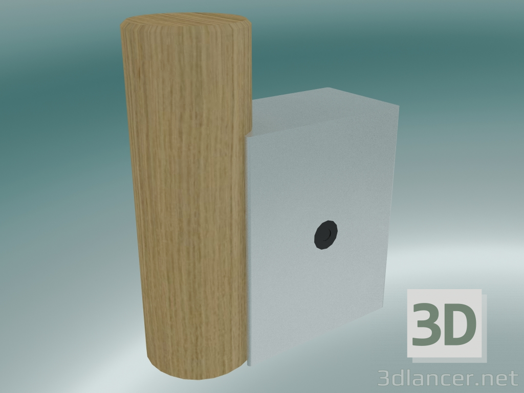 3d model Adjuntar gancho de ropa (roble, aluminio) - vista previa