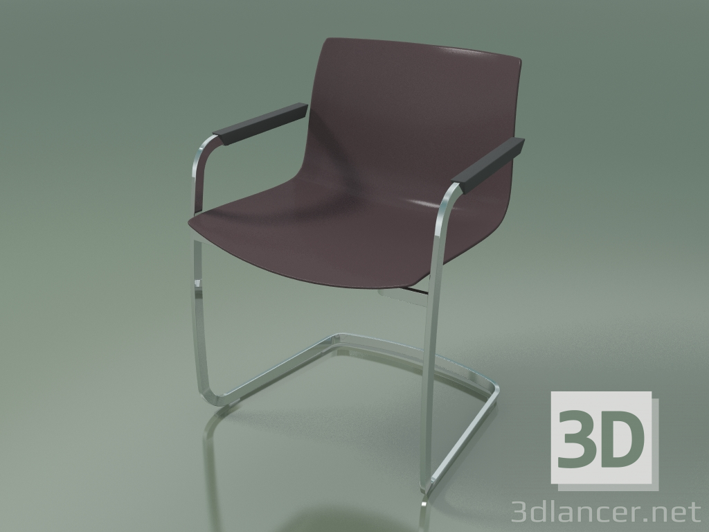 3d model Chair 2089 (on the console, with armrests, polypropylene PO00404) - preview