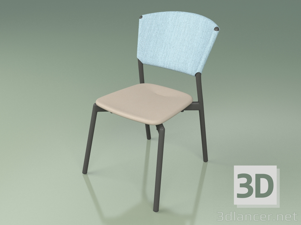 modello 3D Sedia 020 (Metallo Fumo, Cielo, Mole in Resina Poliuretanica) - anteprima