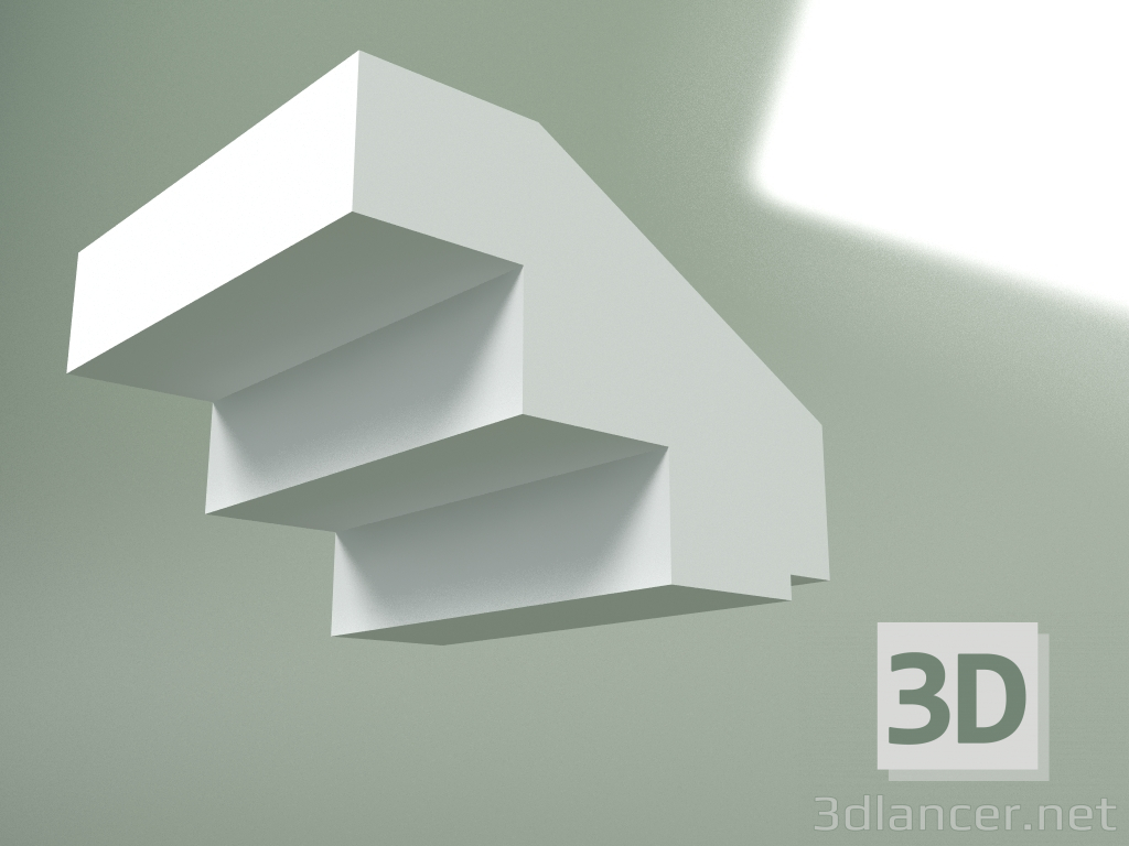 modello 3D Cornicione in gesso (zoccolo a soffitto) KT214 - anteprima