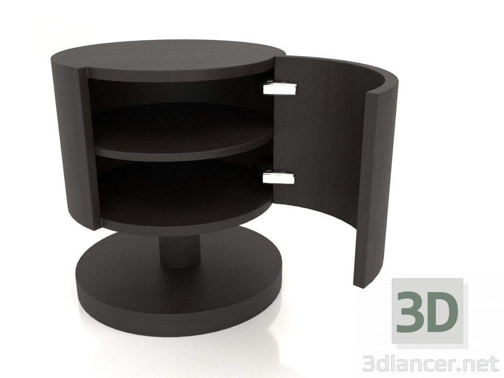 Modelo 3d Mesa de cabeceira com porta aberta TM 08 (D=450x500, madeira castanho escuro) - preview