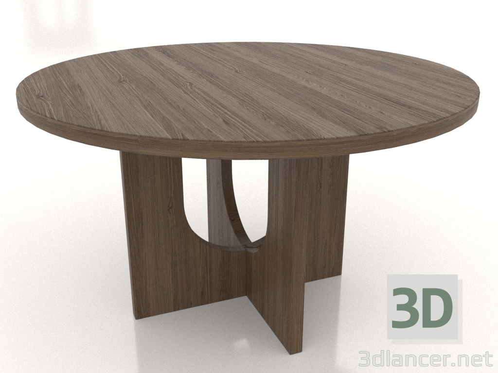 3D modeli Yemek masası YUVARLAK Ø 1300 mm (açık dişbudak ceviz) - önizleme