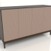3D modeli TV sehpası FARGO frezelenmiş cepheli 1600x500x950 mm (bej, koyu meşe, seçenek 2) - önizleme