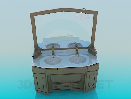 3D modeli Çift lavabo - önizleme