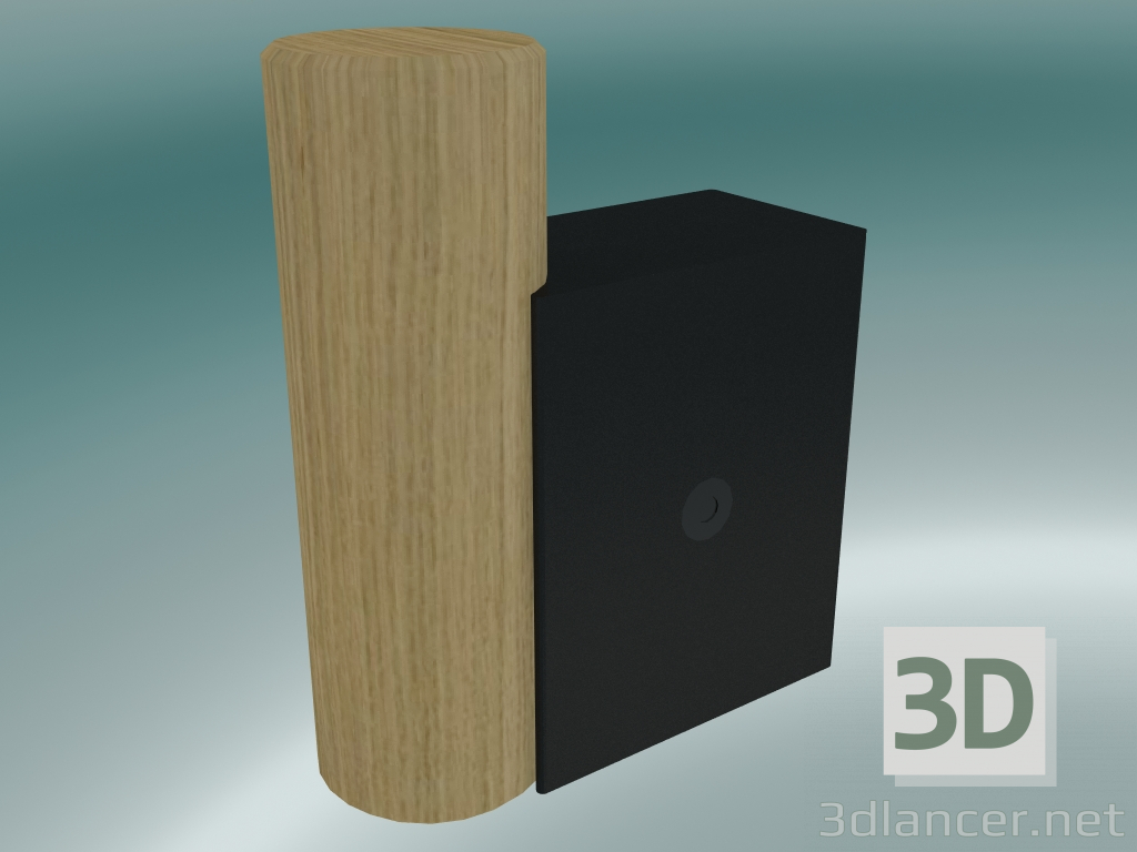 modello 3D Appendiabiti (rovere, nero) - anteprima