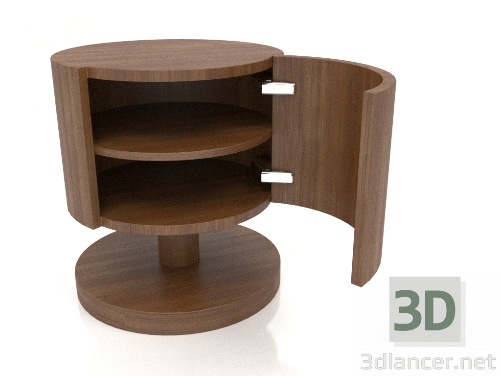 modèle 3D Table de nuit avec porte ouverte TM 08 (D=450x500, bois brun clair) - preview