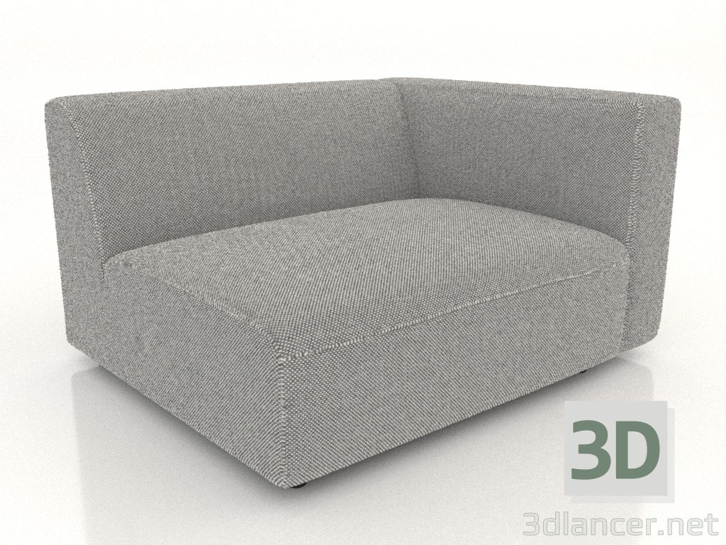 3D modeli Kanepe modülü 1 kişilik (XL) 103x100 sağda kolçaklı - önizleme