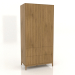 modello 3D Armadio FARGO 1050x600x2200 mm (rovere naturale, 2 ante, 4 cassetti) - anteprima