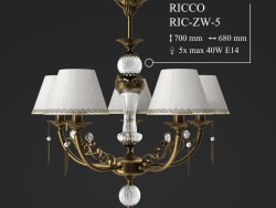 Lampadario a bracci Kutek ricco ric-zw-5-a