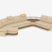 3d model Leather Corner Sofa with a table - preview