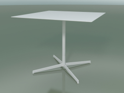 Tavolo quadrato 5551 (H 72.5 - 89x89 cm, Bianco, V12)