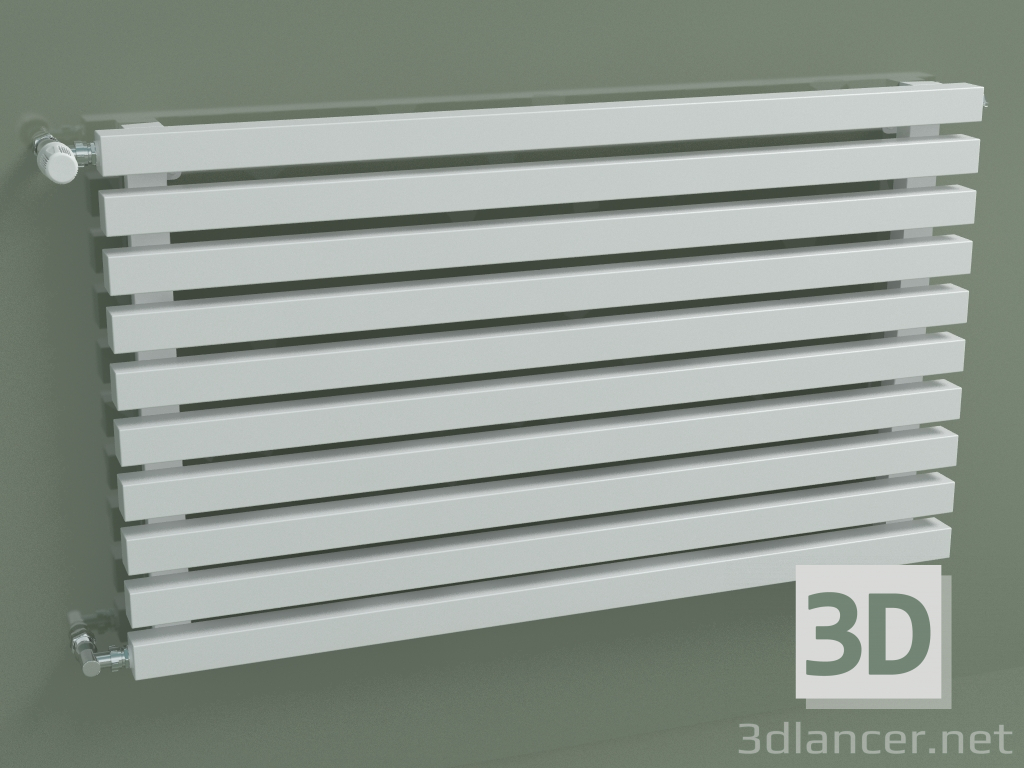 modello 3D Radiatore orizzontale RETTA (10 sezioni 1000 mm 40x40, bianco lucido) - anteprima