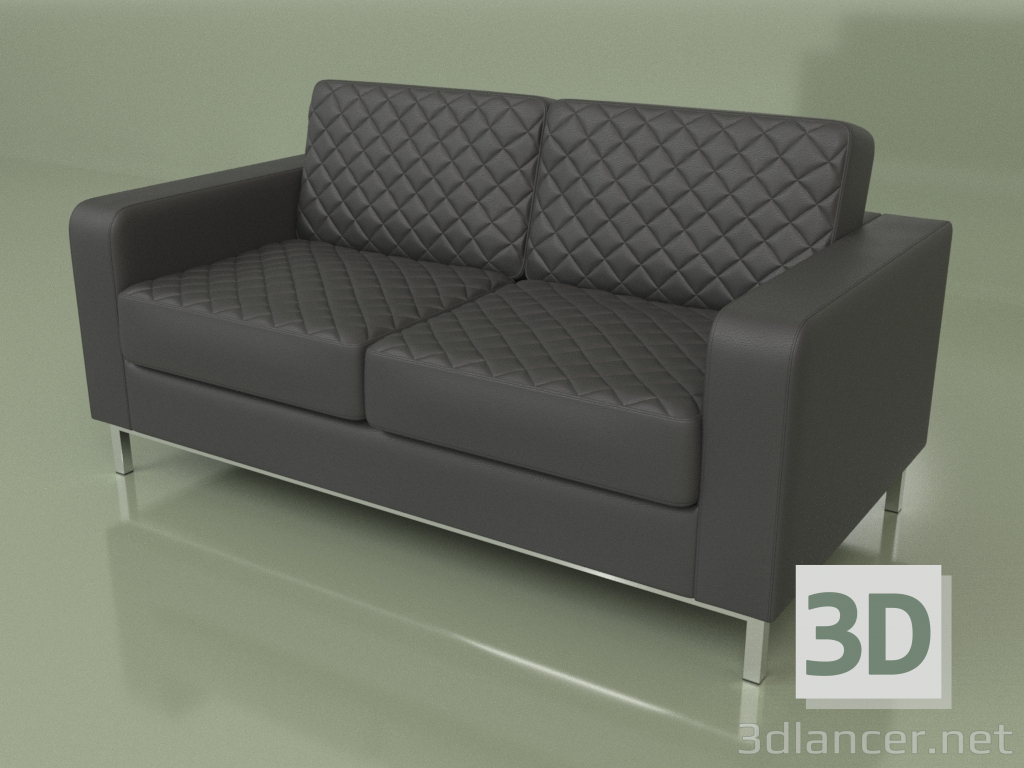 3d модель Двомісний диван Бентлі (Black leather) – превью