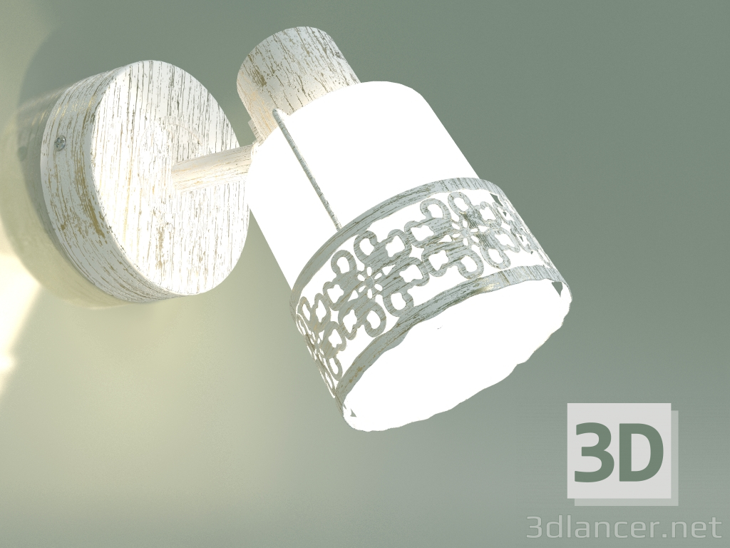 modello 3D Lampada da parete 20025-1 (bianco con oro) - anteprima