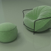 3d model Sillón Uni con puf (verde claro) - vista previa