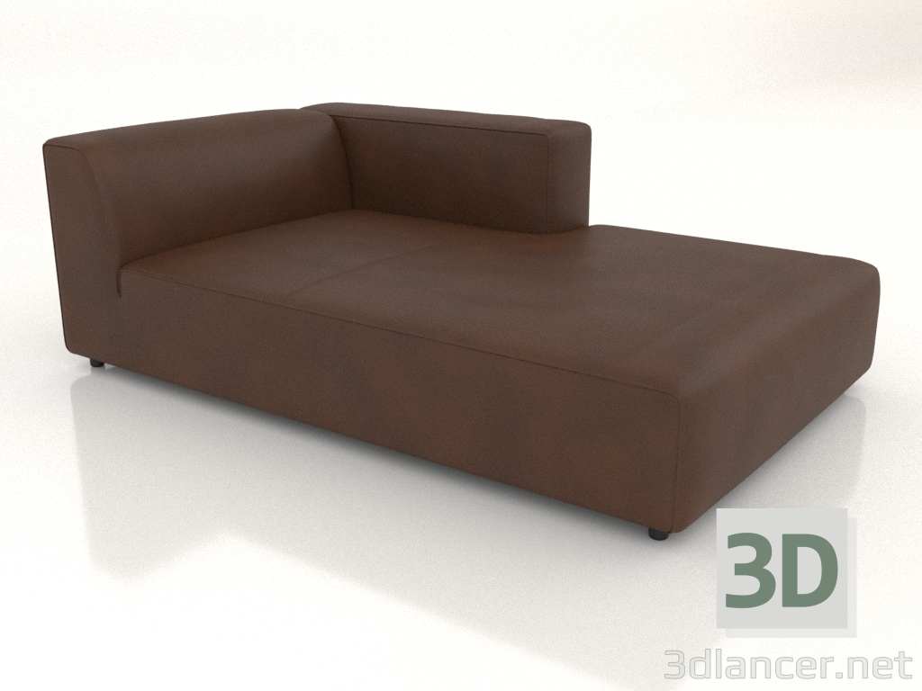 modello 3D Chaise longue 207 con bracciolo a sinistra - anteprima