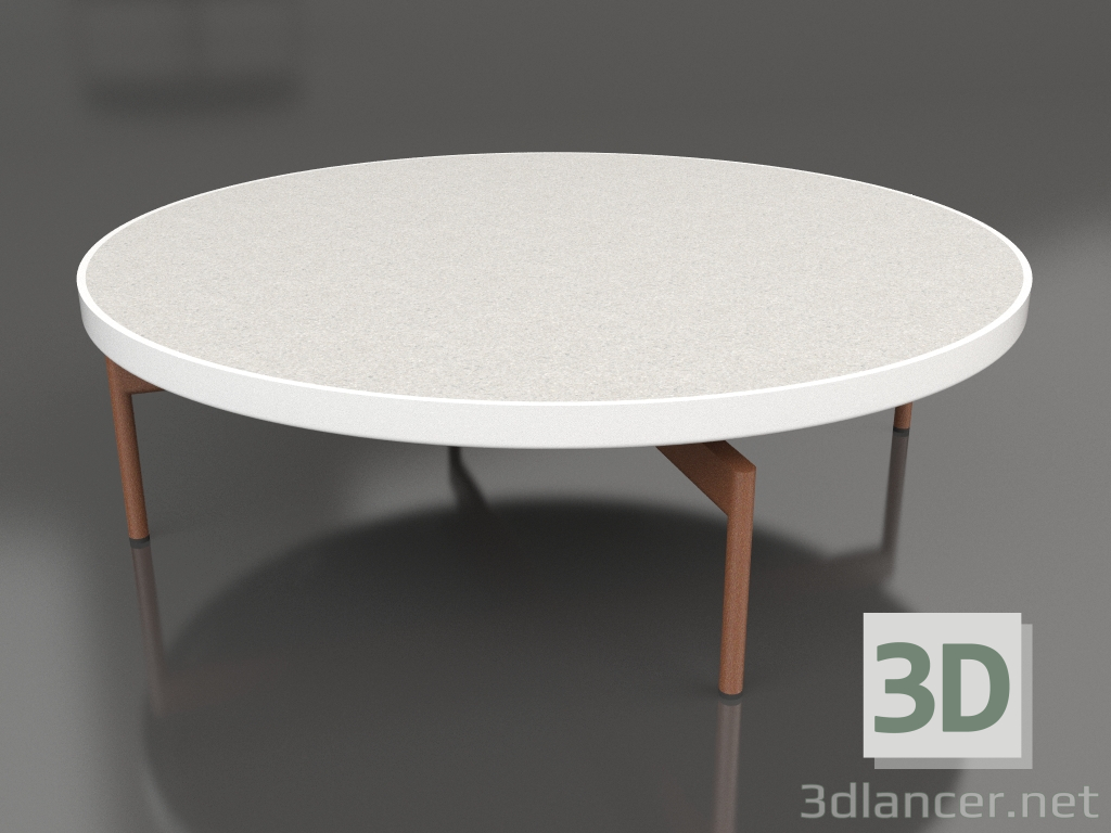 modello 3D Tavolino rotondo Ø120 (Bianco, DEKTON Sirocco) - anteprima