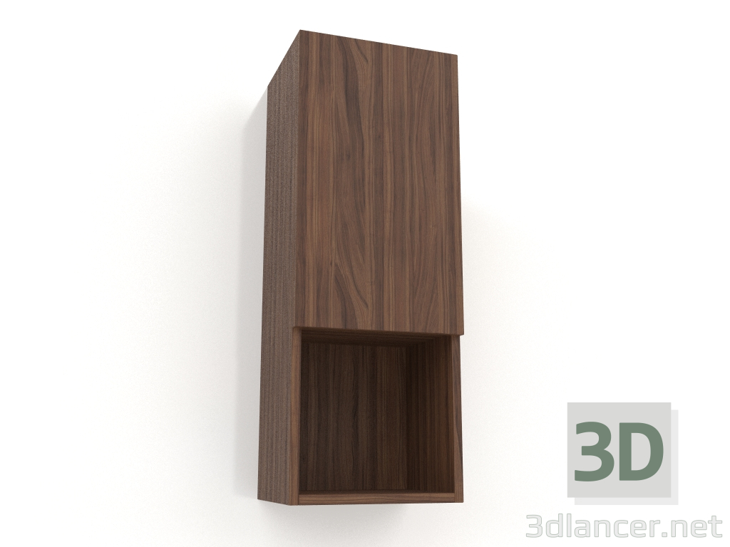 modello 3D Mobiletto a parete, finitura impiallacciata noce (30x25x80cm) - anteprima