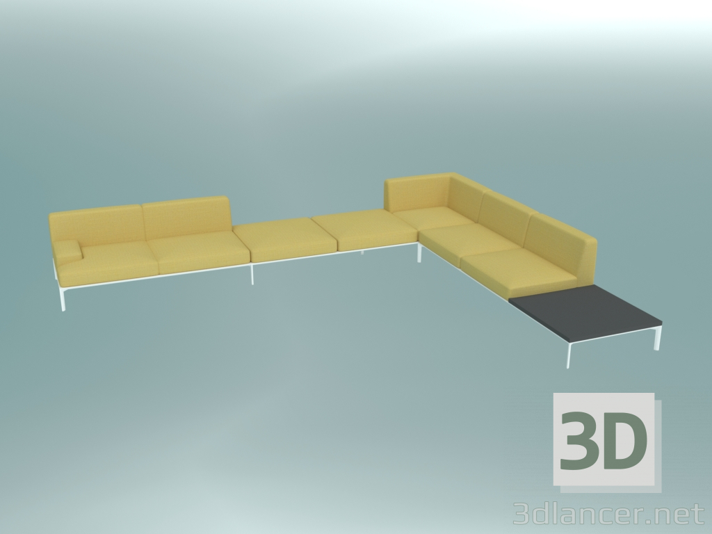 3d model Sofá de esquina ADD SOFT L forma grande abierto - vista previa