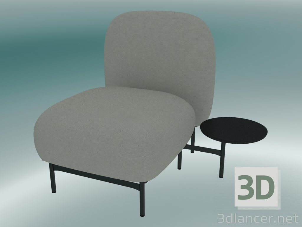 3D Modell Isole Modular Seat System (NN1, hoher Rücksitz mit rundem Tisch links) - Vorschau