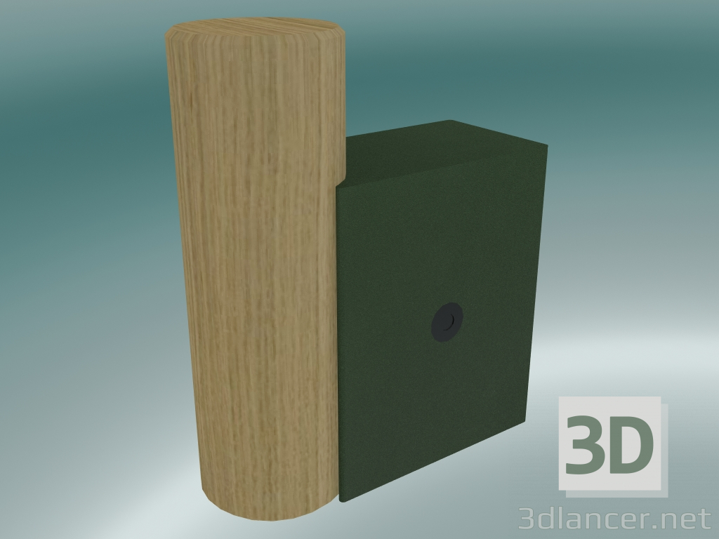 3d model Adjuntar gancho de ropa (roble, verde oscuro) - vista previa