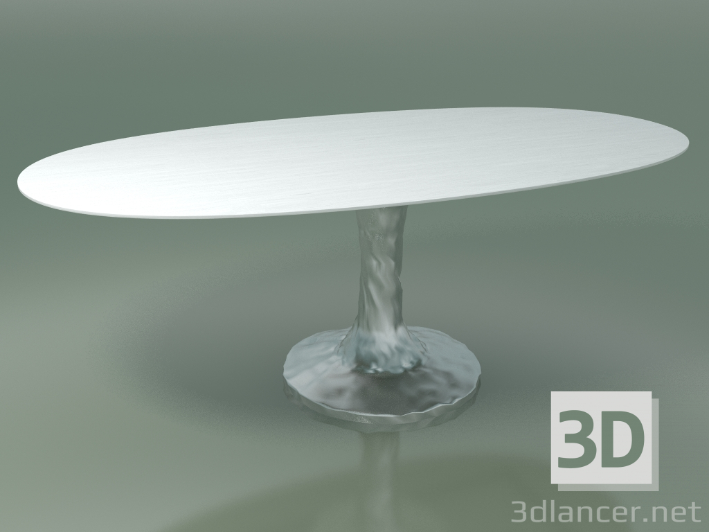 3d model Oval dining table (138, Glossy White) - preview