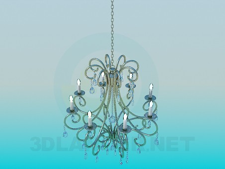 3d model Lámpara Chandelier con candelabros - vista previa