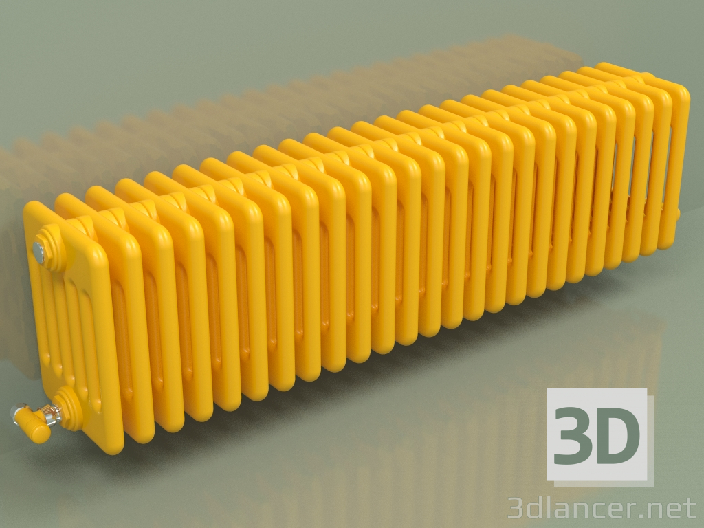 3d model Radiador TESI 6 (H 300 25EL, Amarillo melón - RAL 1028) - vista previa