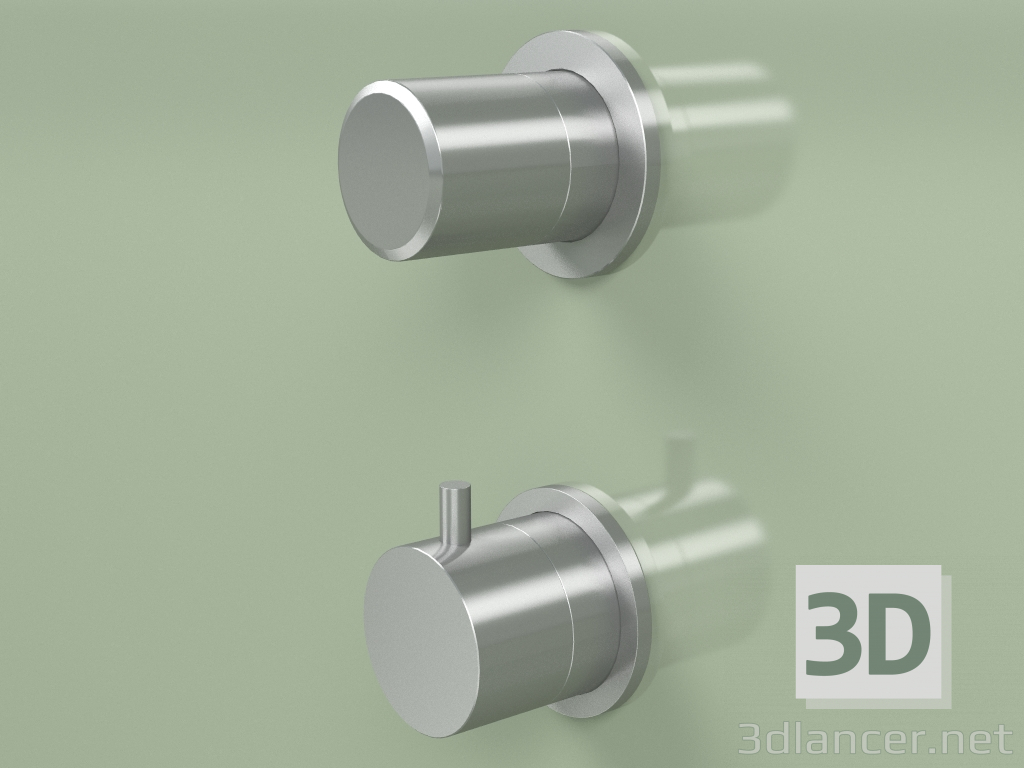 3D Modell Thermostatmischer-Set mit 1 Absperrventil (16 48, AS) - Vorschau