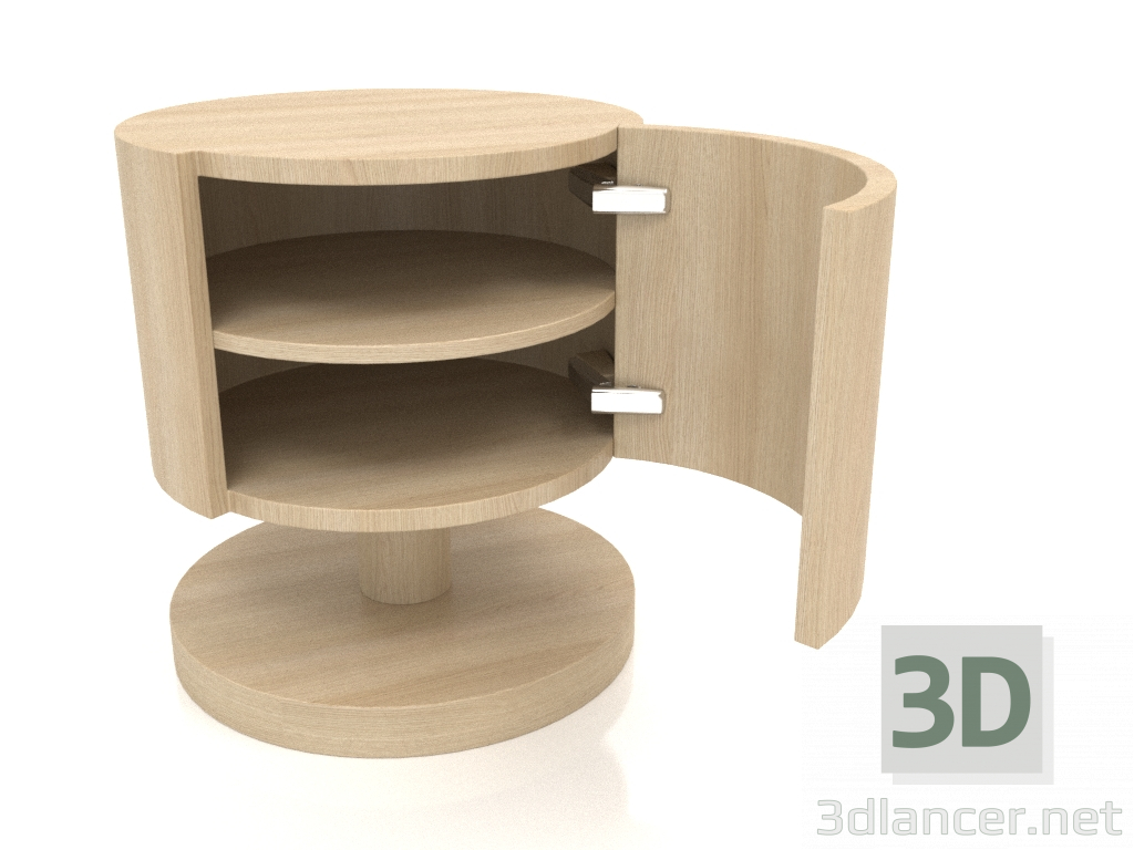 3d model Mesita de noche con puerta abierta TM 08 (D=450x500, blanco madera) - vista previa