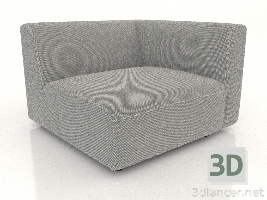 Modelo 3d Módulo de sofá 1 lugar (XL) 83x100 com apoio de braço direito - preview