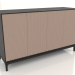 3D modeli TV sehpası FARGO frezelenmiş cepheli 1600x500x950 mm (bej, siyah meşe, seçenek 2) - önizleme