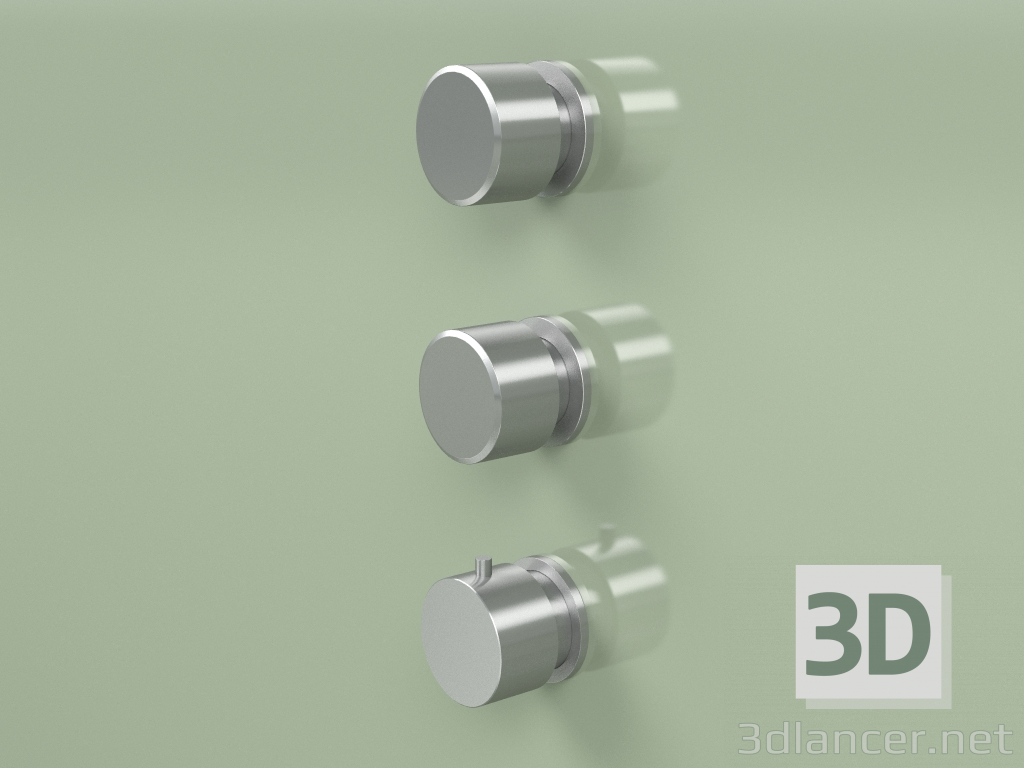 3D Modell Thermostatmischer-Set mit 2 Absperrventilen (16 49 0, AS) - Vorschau