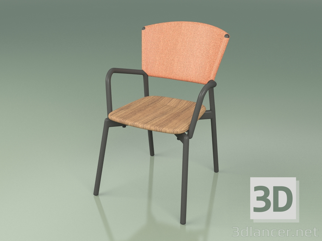 3d model Armchair 021 (Metal Smoke, Orange) - preview