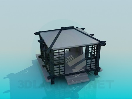 modello 3D Gazebo quadrato - anteprima