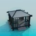 modello 3D Gazebo quadrato - anteprima