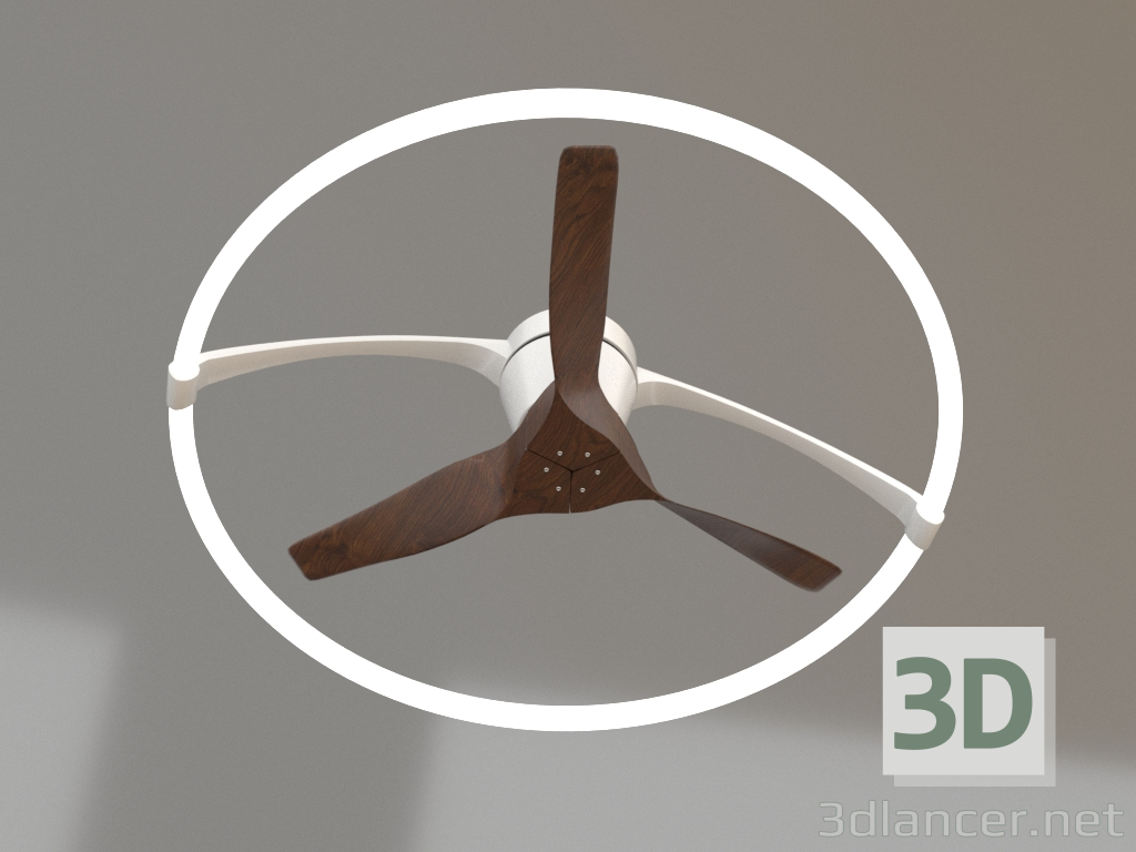 modello 3D Lampadario-ventilatore da soffitto (7532) - anteprima