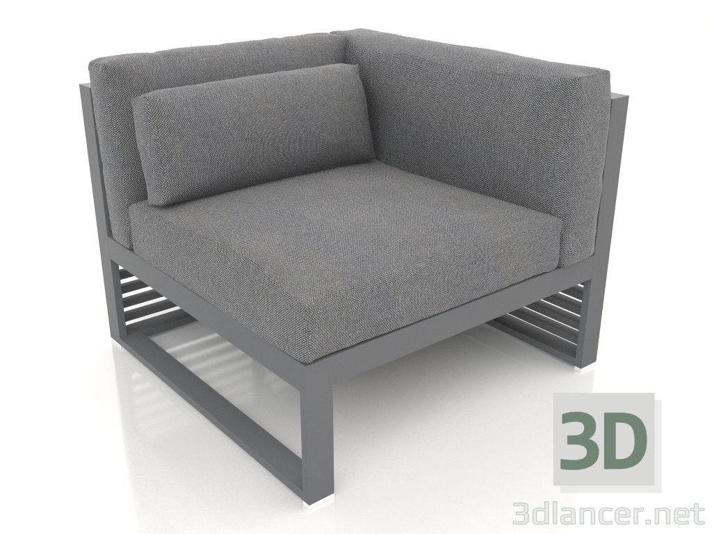 modèle 3D Canapé modulable, section 6 droite (Anthracite) - preview