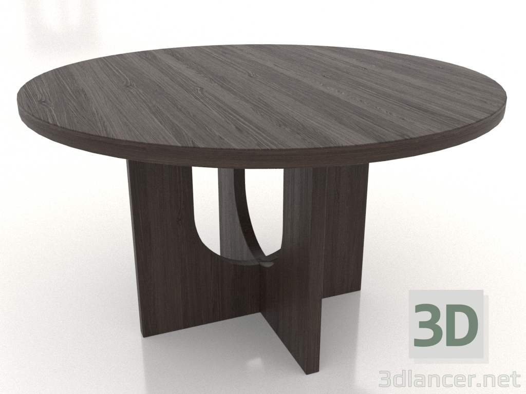 modello 3D Tavolo da pranzo ROUND Ø 1300 mm (frassino noce) - anteprima