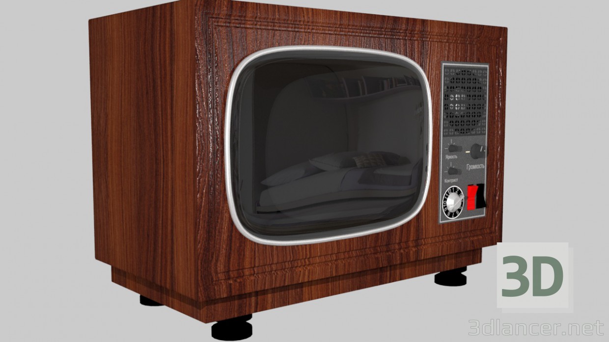 3D modeli Retro TV - önizleme