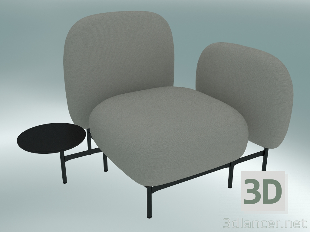 3d model Isole modular seat system (NN1, seat with a round table on the right, armrest on the left) - preview